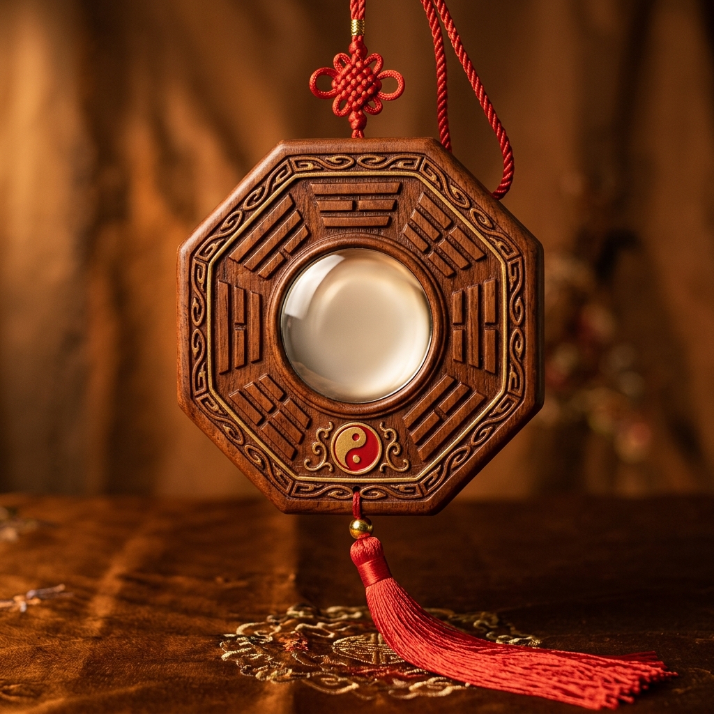 Gương Bát Quái Gỗ Đào Lạc Việt